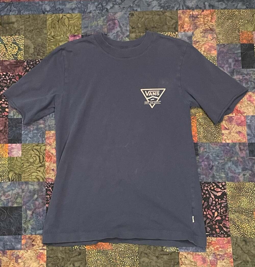 Vans Off The Wall Triangle Logo Graphic T-Shirt Navy Blue